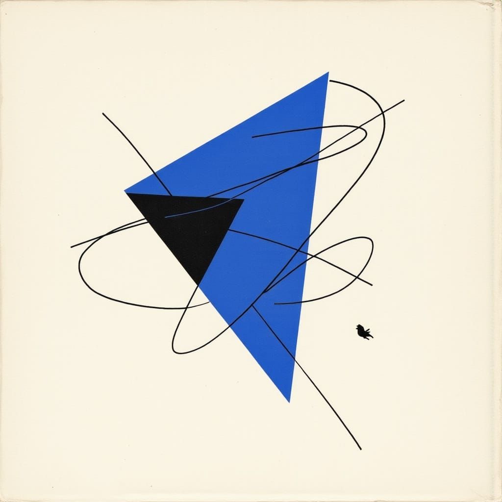 Minimalist Mid-Century Modern Abstract Design in Retro-Futur...