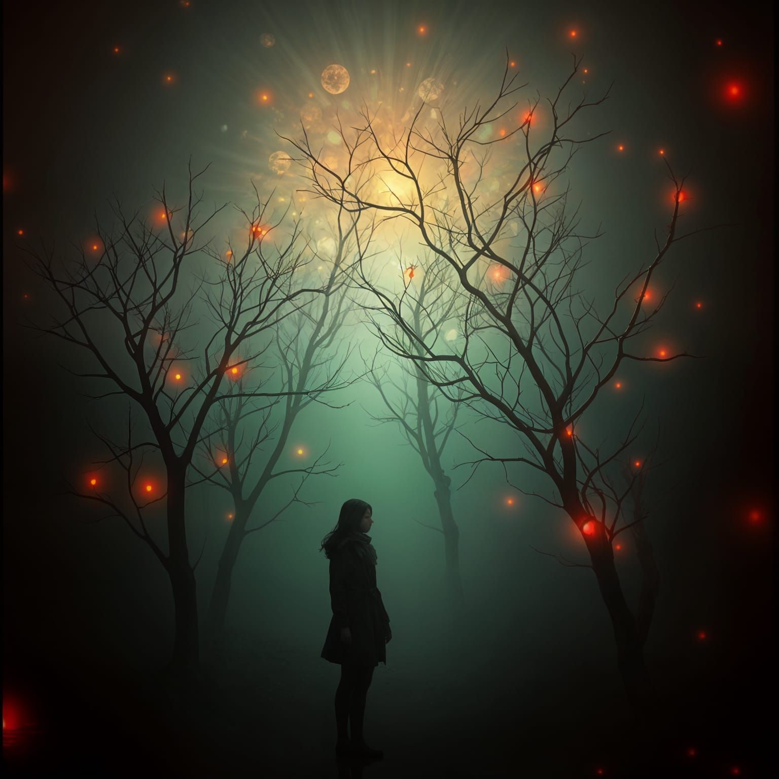 Ethereal Winter Creatures in Glowing Light