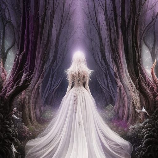 Ethereal Princess in Liminal Forest, Victorian Goth Style