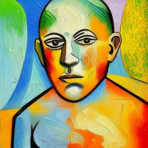 Colorful Textured Oil Painting in Impasto Style