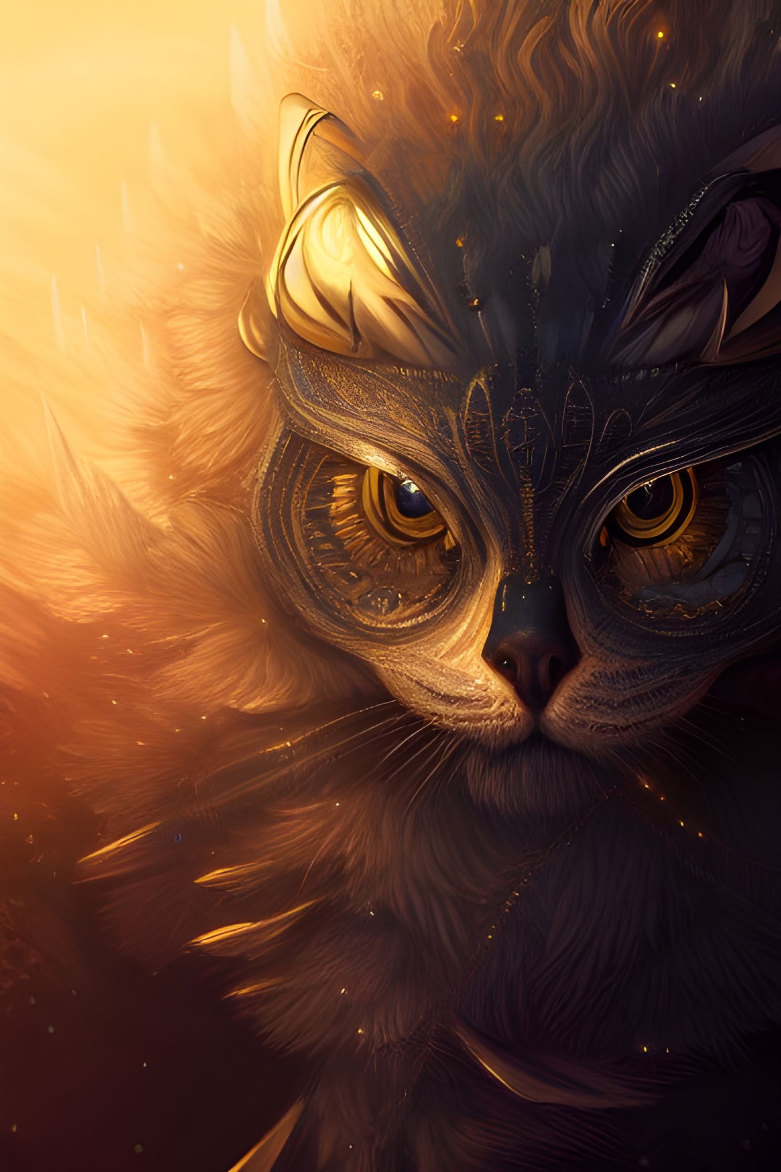 Hyperdetailed King of Night with Glowing Eyes