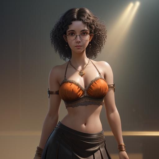 Brunette Portrait in Art Nouveau Style