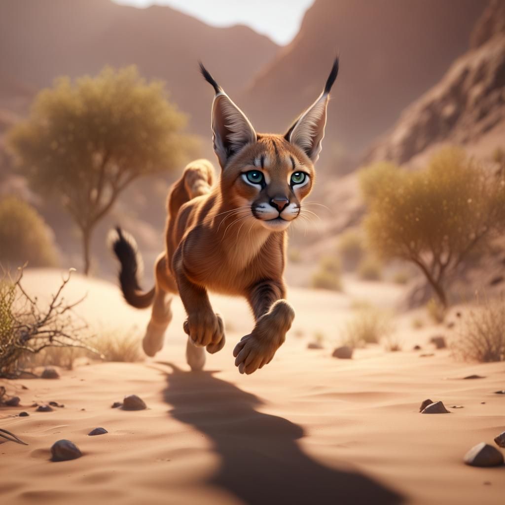 Caracal in the desert