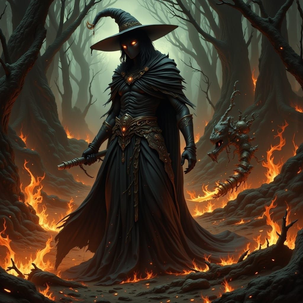 Shadow Witch Conjuring Dark Magic