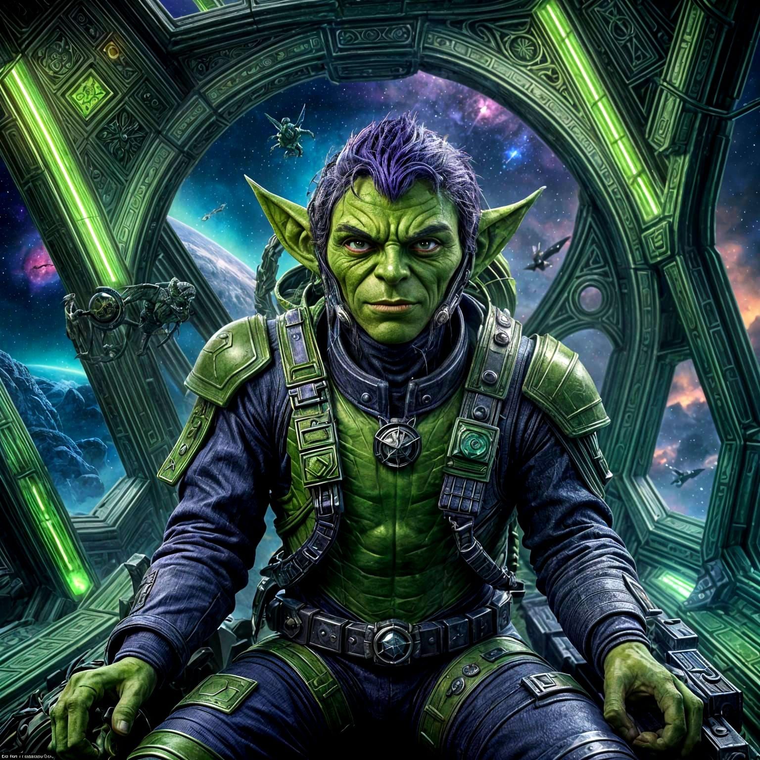 Goblin Space Commander in Cosmic Fantasy