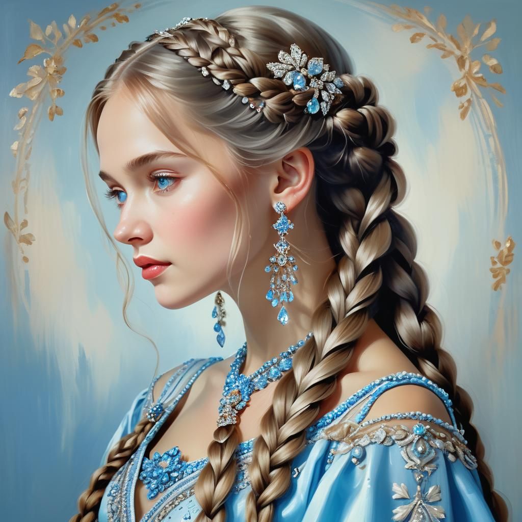Russian Princess Portrait in Russian Realism Style