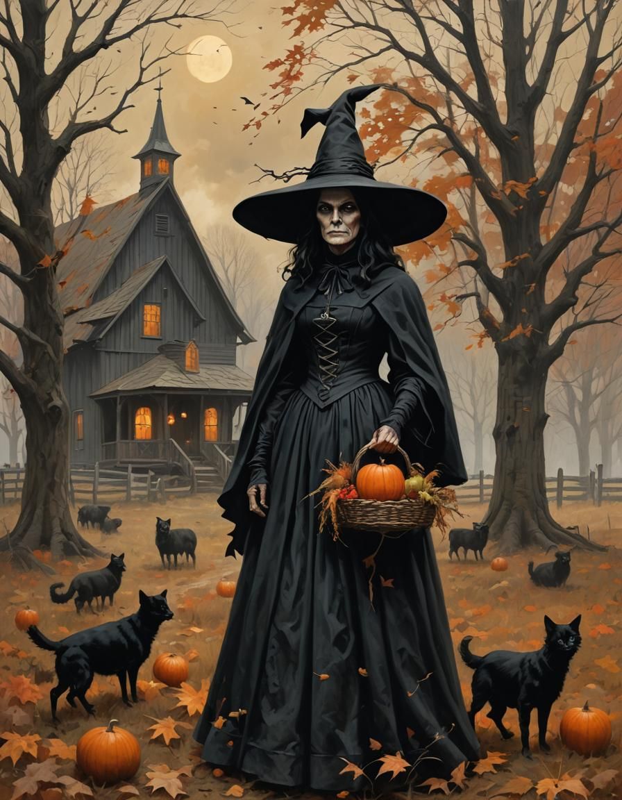 Sinister Gothic Autumnal Farm in Puritan Salem