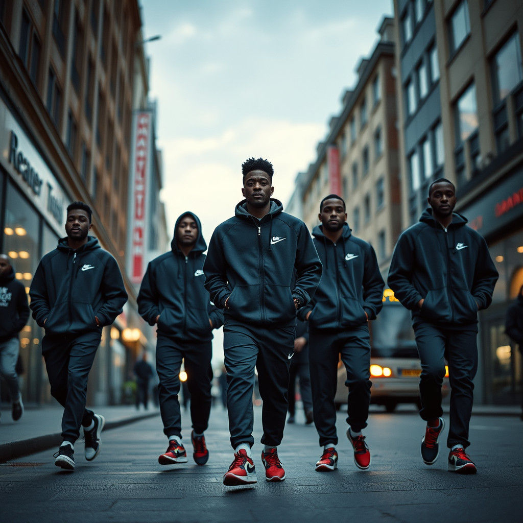 London Roadmen in Nike Tech and Jordan 4s