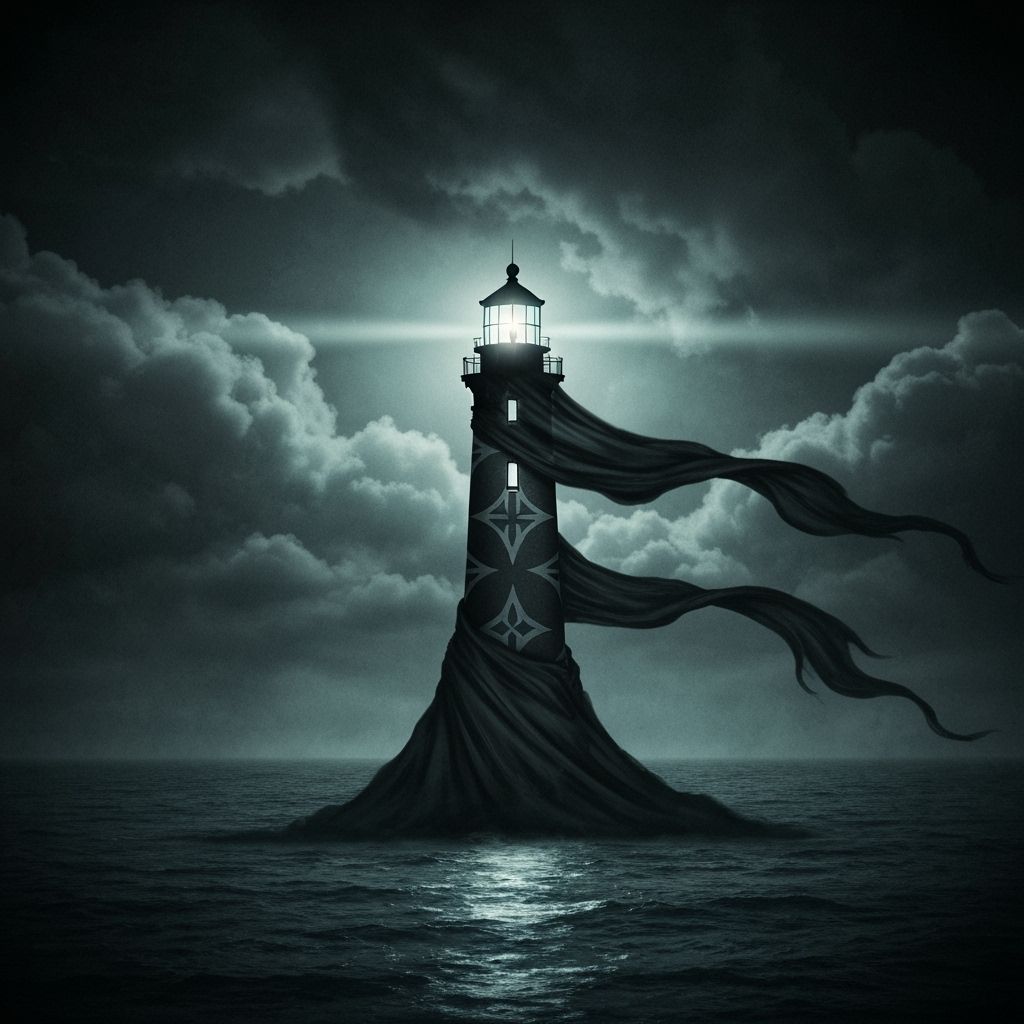Dark Art Lighthouse in Charcoal Style