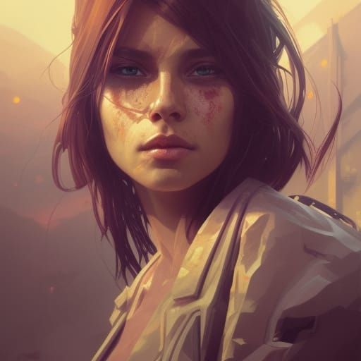 Nuclear Wasteland Portrait in Artstation Style