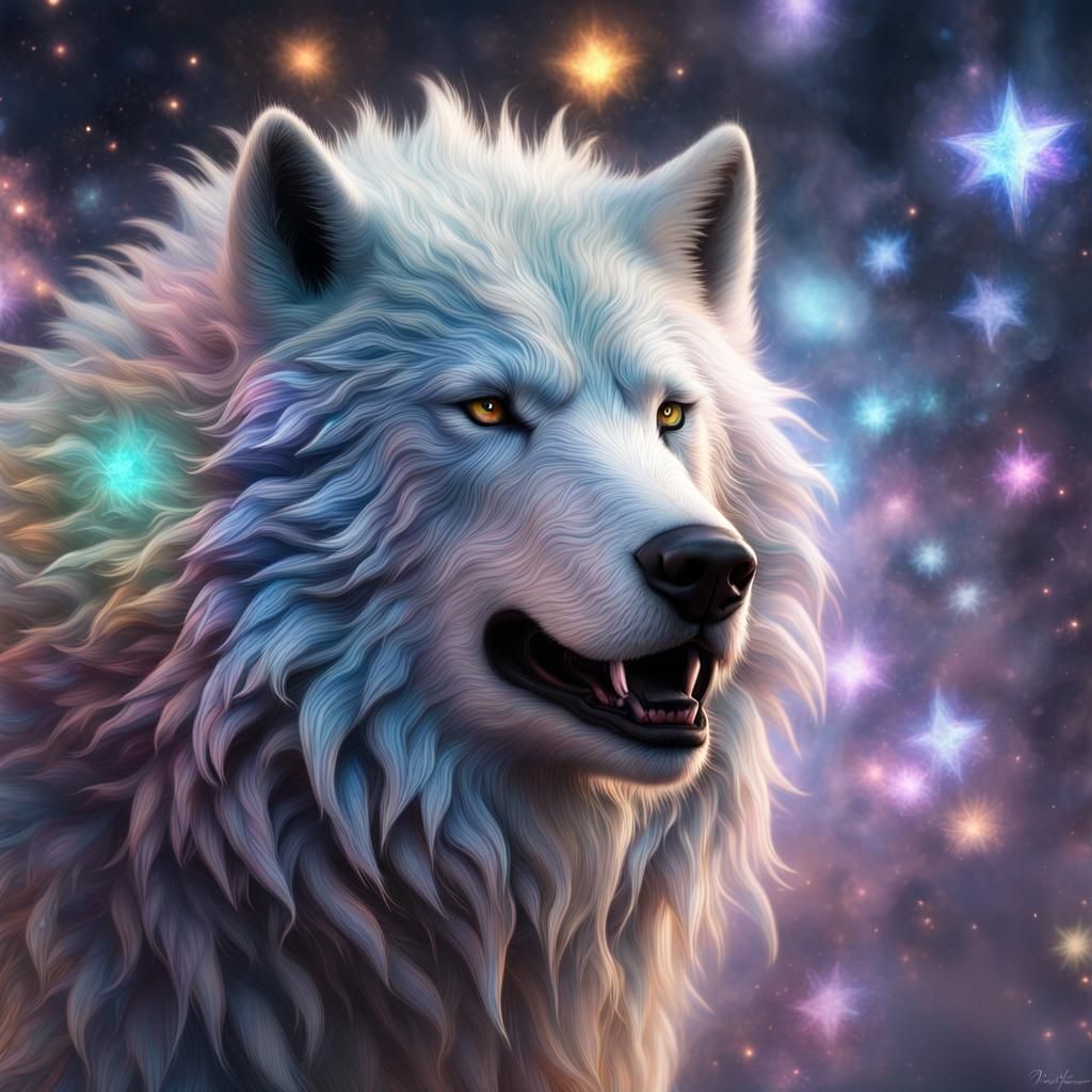Breathtaking Hyper-Realistic Dire Wolf with Silver Eyes