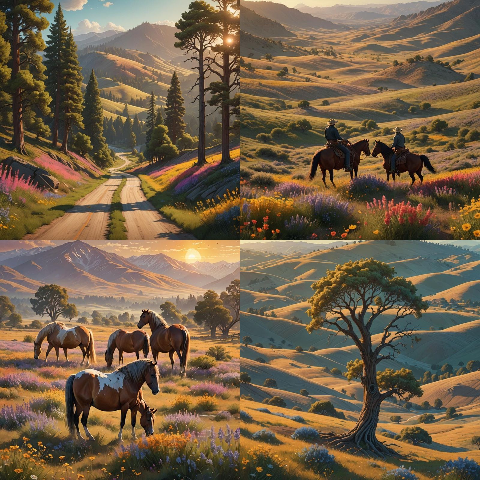 Detailed California Countryside Matte Painting