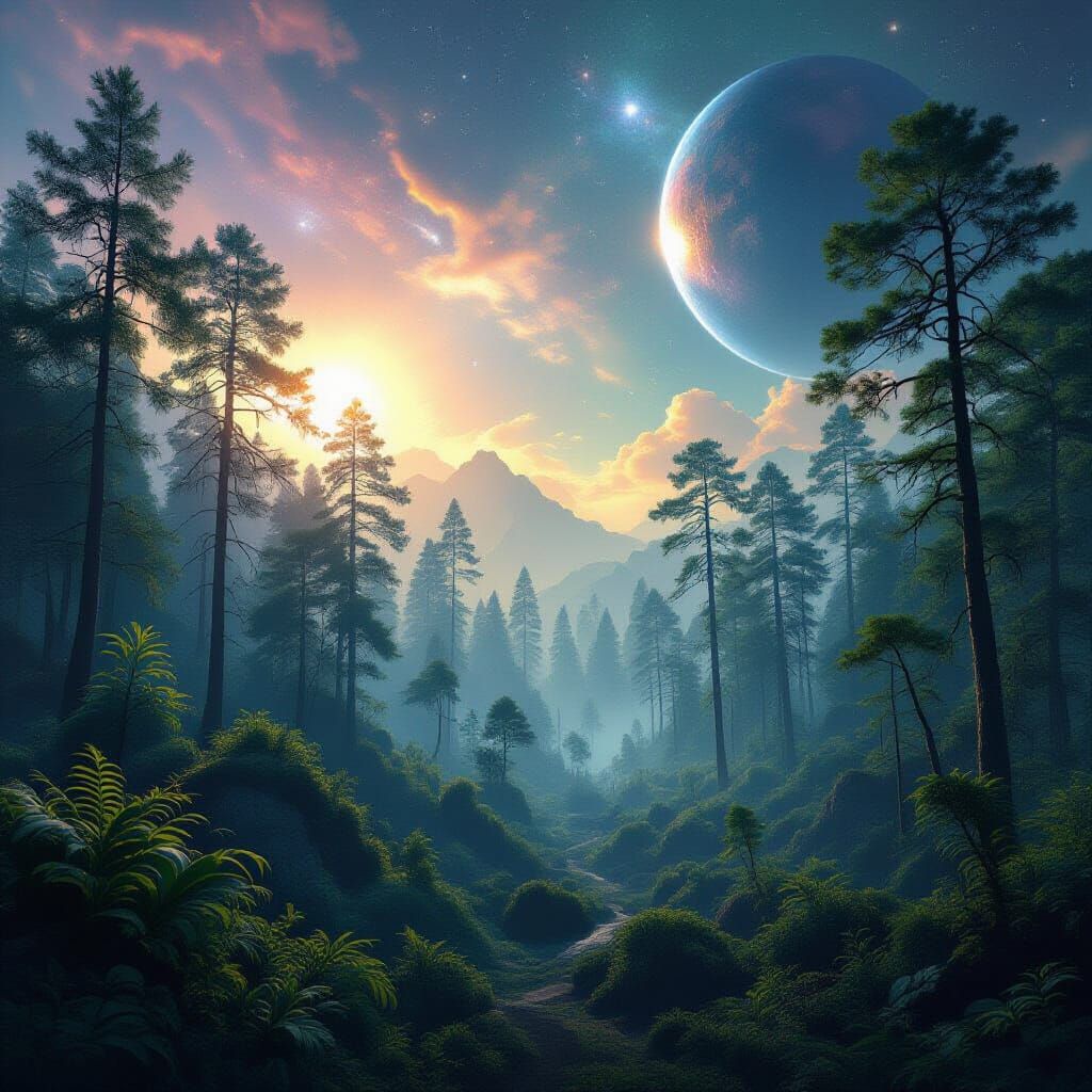 Cosmic Forest on Alien Planet