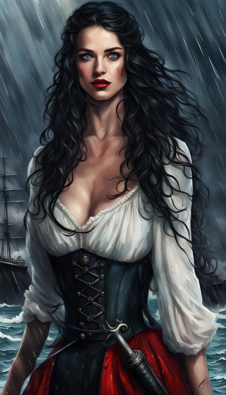 The Black Pearl Sails in a Storm