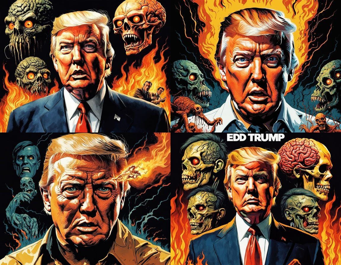 B-Movie Horror Poster with Mutant and Jungle