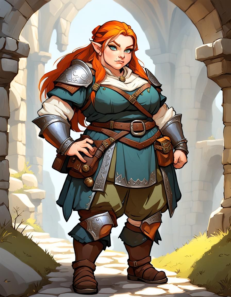 Kind Fantasy Dwarf Female Adventurer