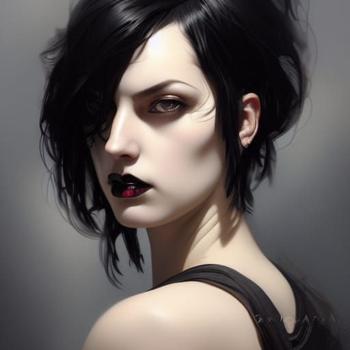 Gothic Woman Portrait in Hyperdetailed Style