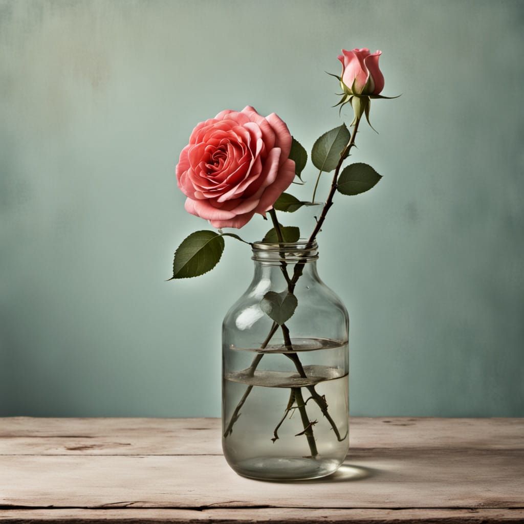 Room Filled with Panic, a Single Rose Amidst Chaos