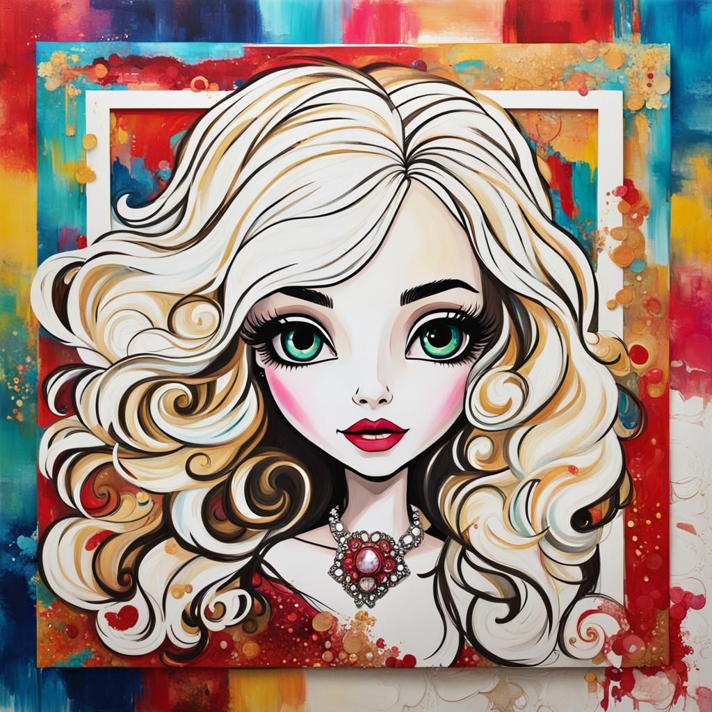 Apple White Abstract Art Portrait