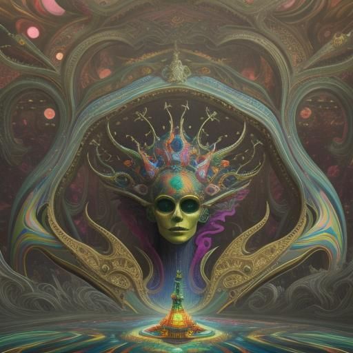 Psychedelic Television in Surrealist 3D Style