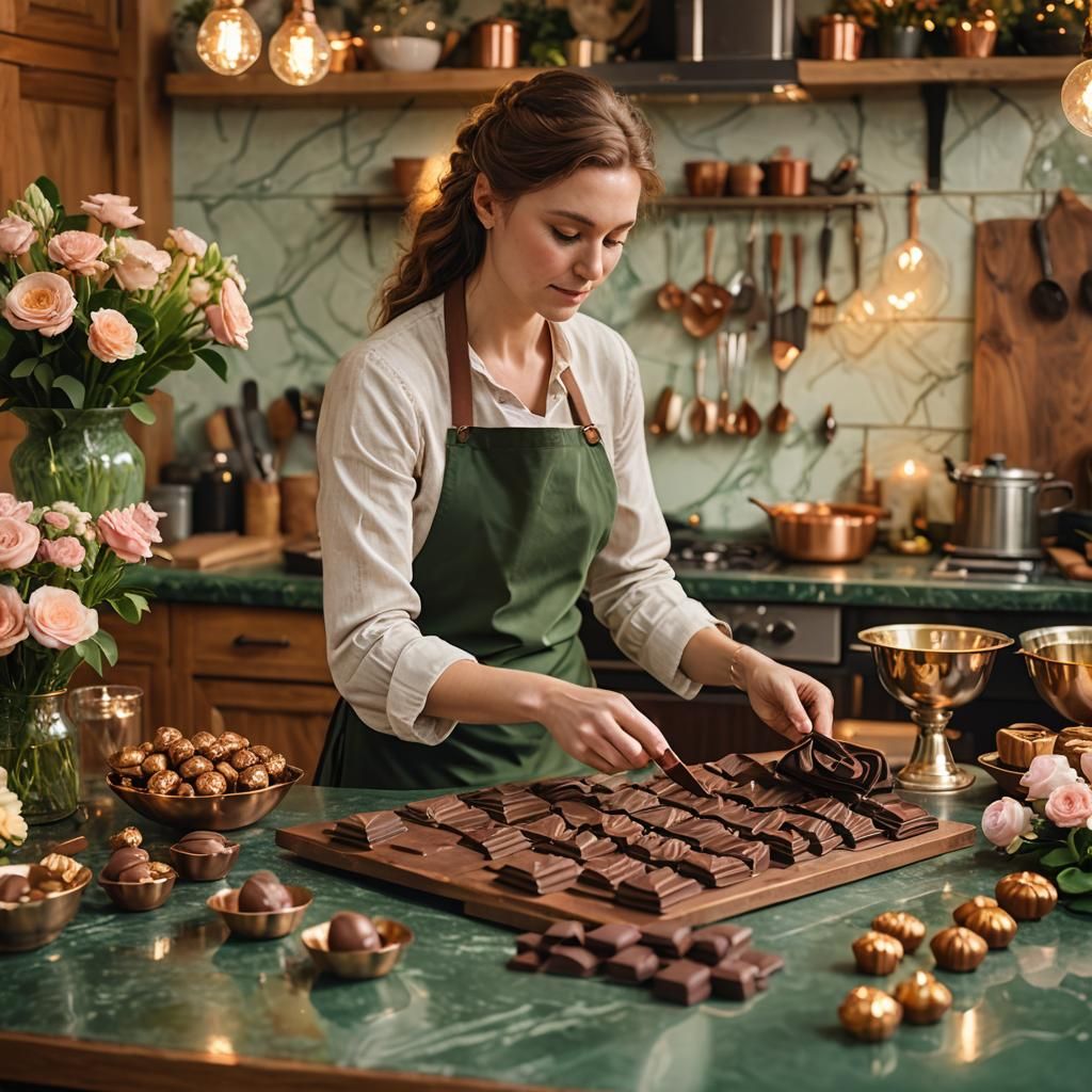 Chocolatier Creates Chocolate in Rustic Kitchen