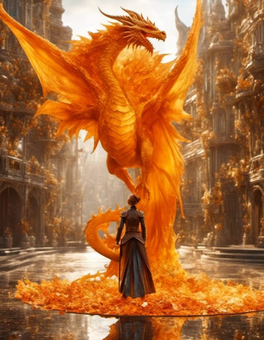 Dragon Rider in a Fantastical Surreal Landscape