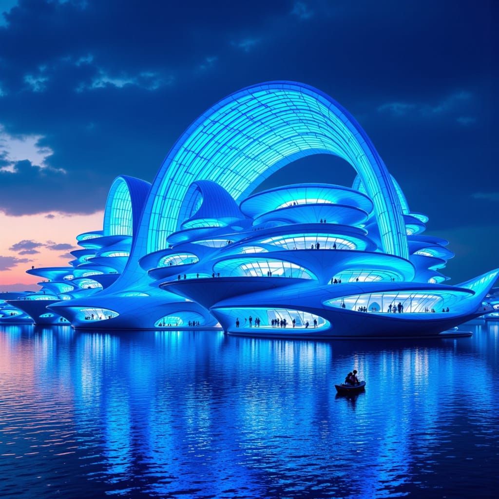 Surreal Futuristic Cityscape by Zaha Hadid