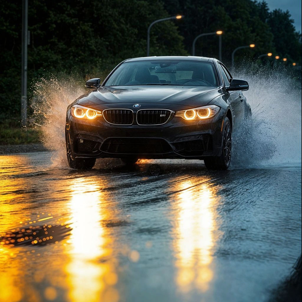 Epic BMW Landscape with Cinematic Film Grain