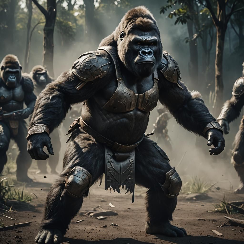 Gorilla Warrior in Cinematic Battle Stance