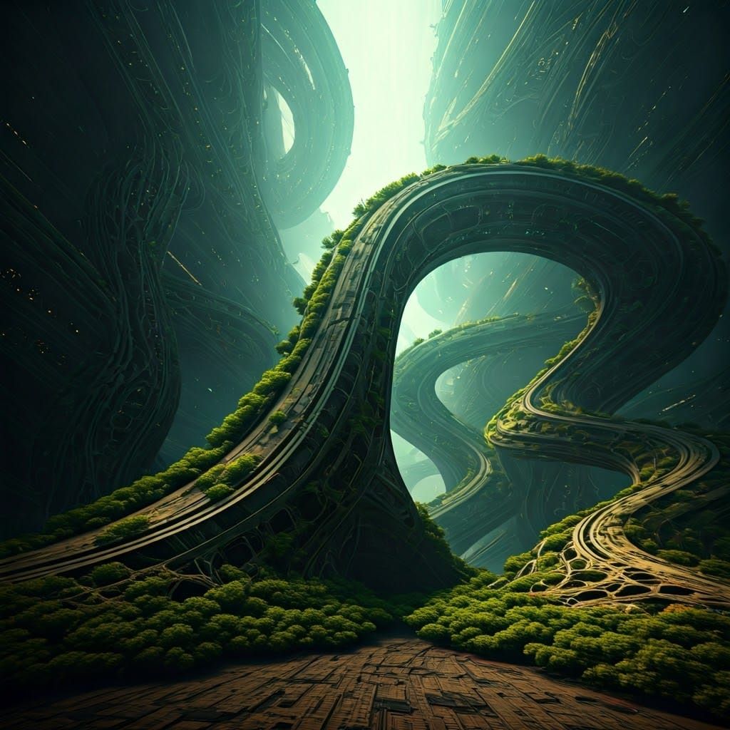 Futuristic Alien Metropolis: Harmony of Tech and Nature