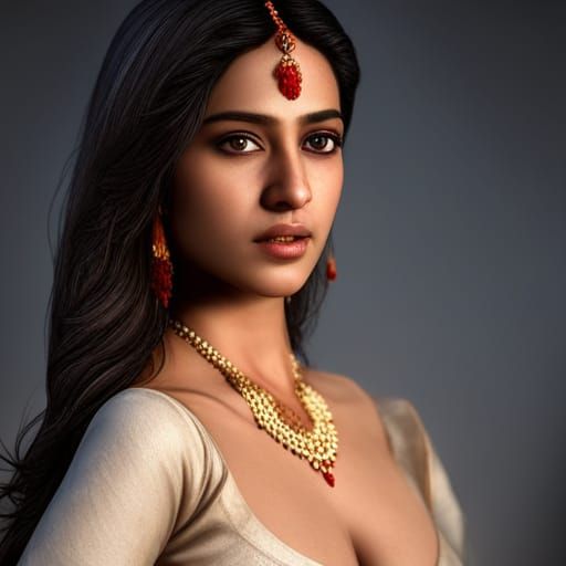 Hyperrealistic Portrait of Indian Girl in 4K