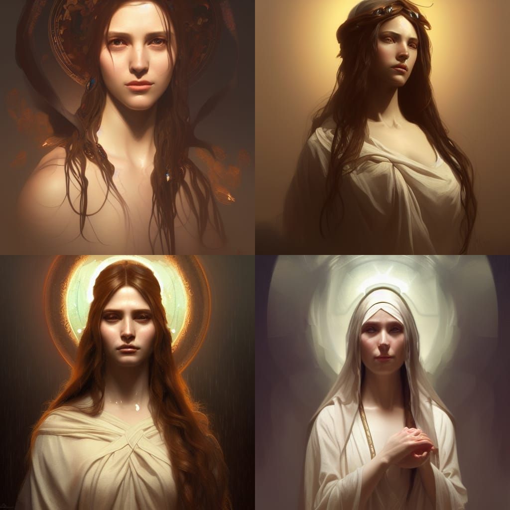 Mary Magdalene Portrait in Art Nouveau Style
