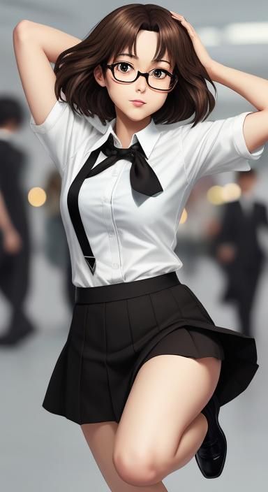 Anime Style Female Soldier Kicking