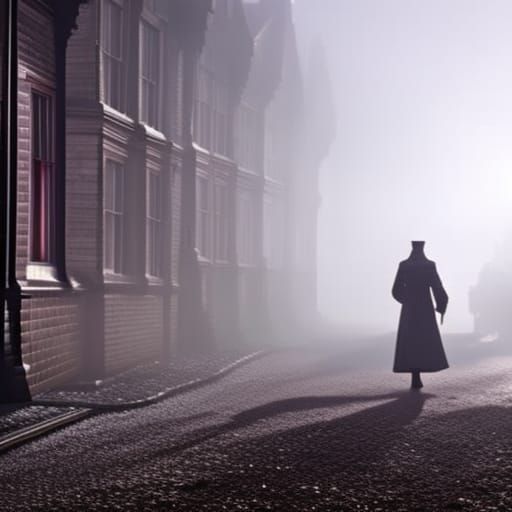Mysterious Figure in Foggy Victorian London