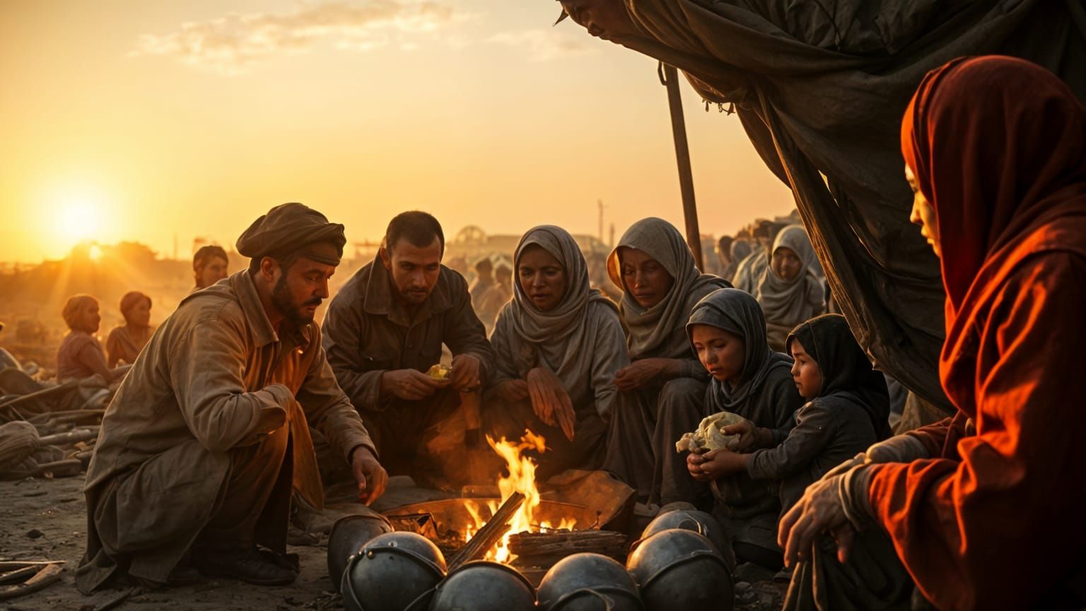 Wartime Refugee Community Shares Food and Shelter