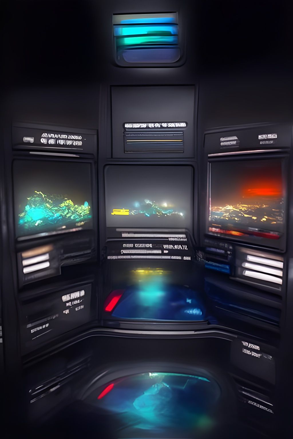Cyberpunk 2099 Space Station Control Panel Emergency