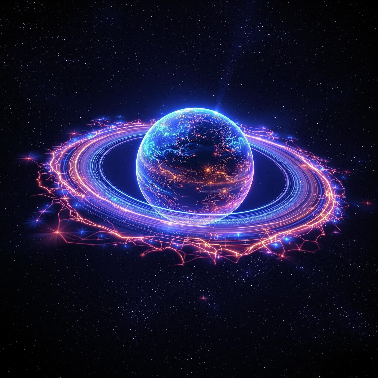 Surreal HD Projection of Saturn in Vibrant, Swirling Clouds...