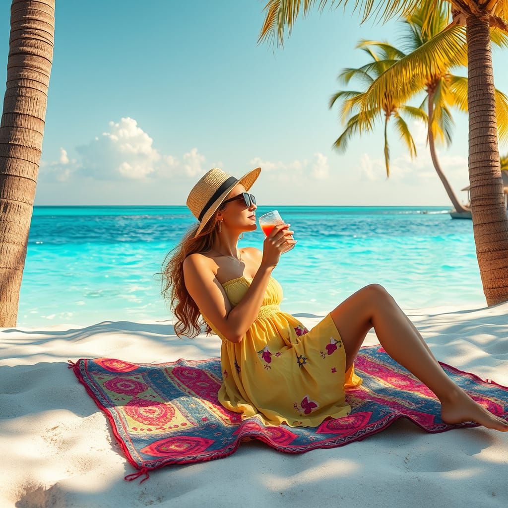 Tropical Paradise in Warm Golden Light