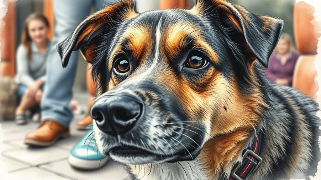 Dog's Varied Life in Watercolor Style