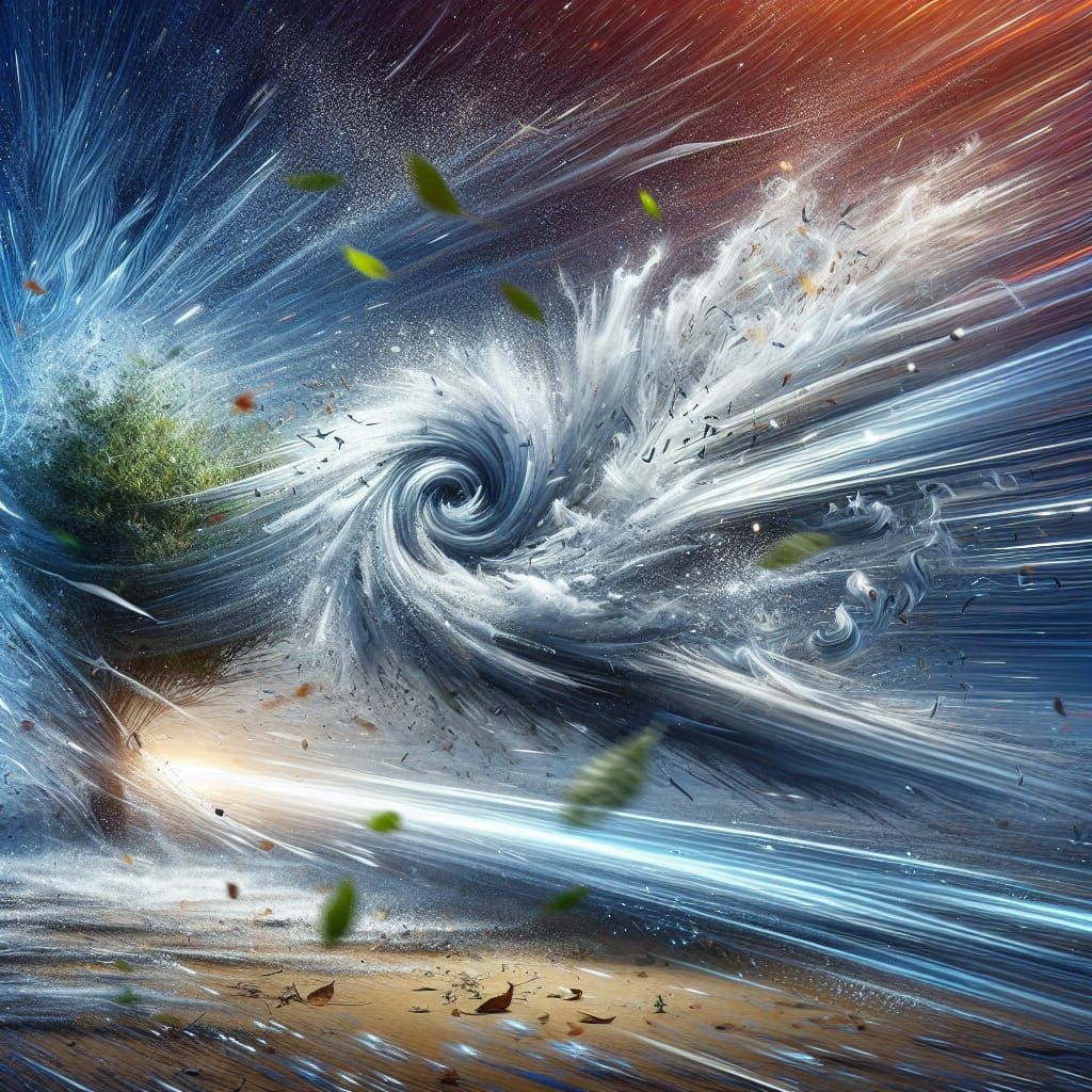 Dynamic Whoosh Scene with Swirling Light Streaks