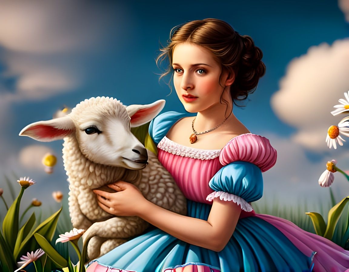 Girl Holding Lamb