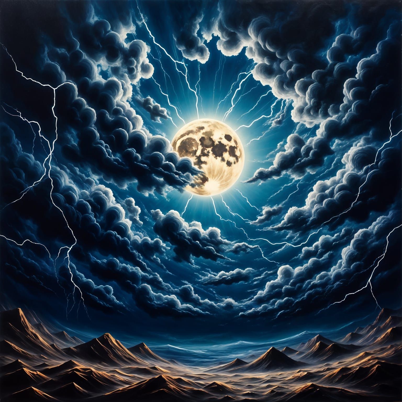 Stormy Night Illuminated by Full Moon