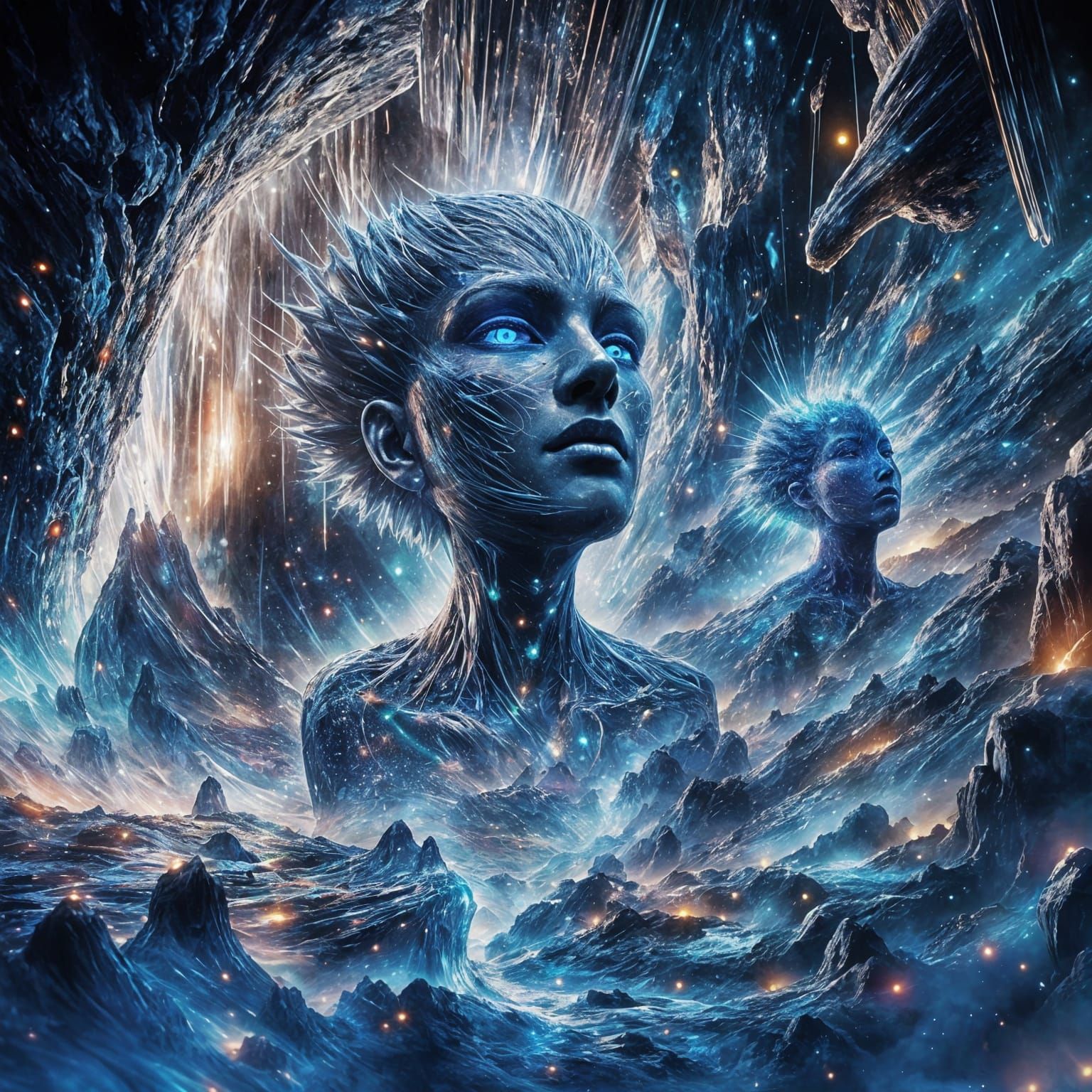 Surreal Space Birth in Abstract Art