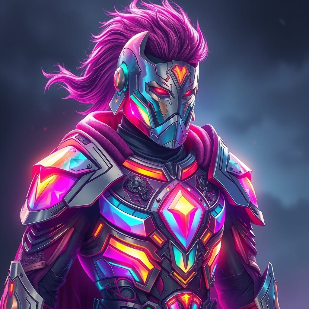 Holographic Warrior with Shifting Armor