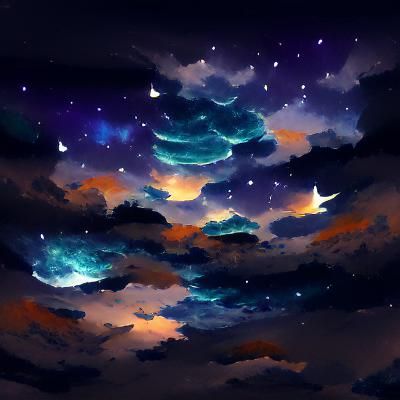 Serene Night Sky AI Art
