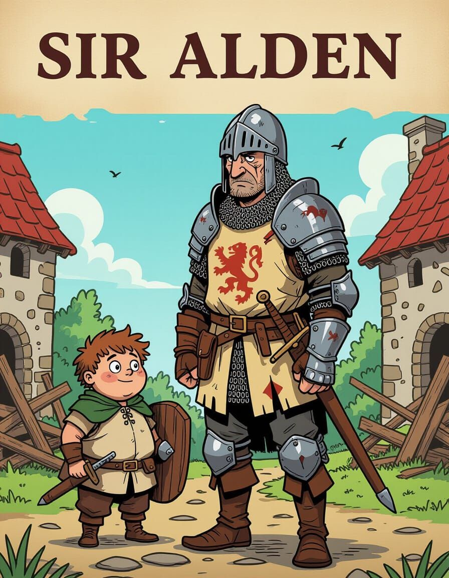 Low Fantasy Comic Cover: Hedge Knight Sir Alden and Squire T...