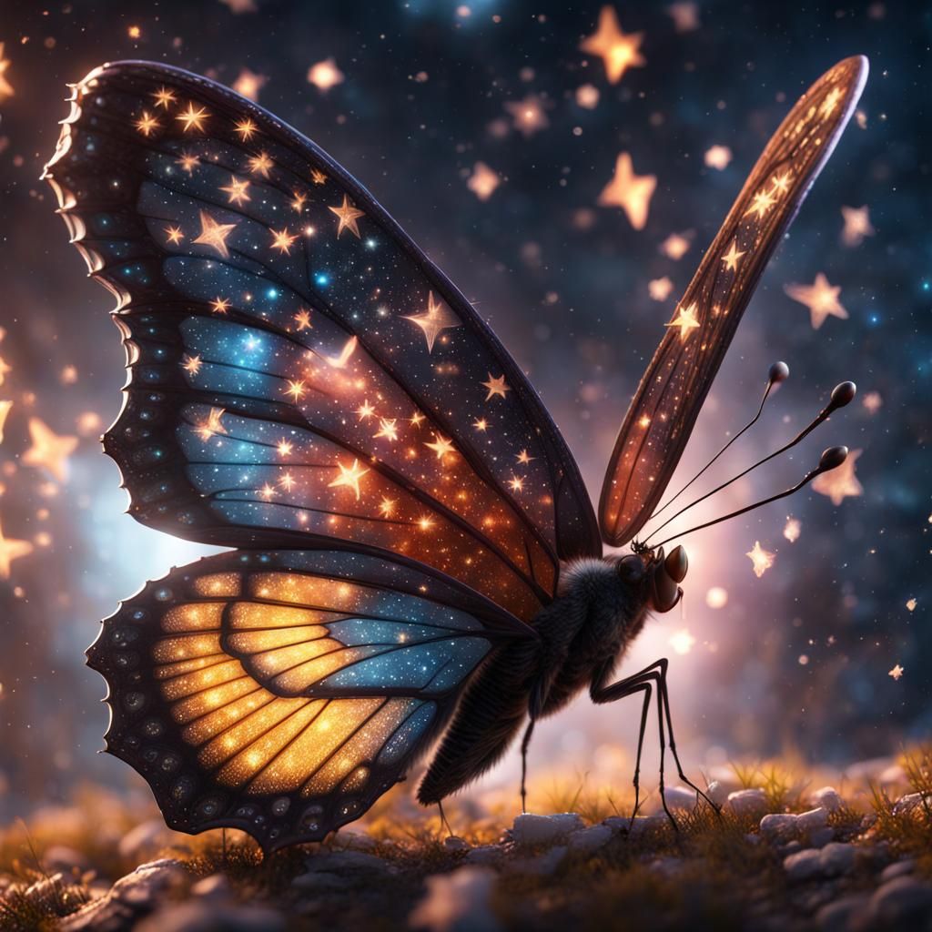 Stellar Butterfly: A Detailed Matte Painting