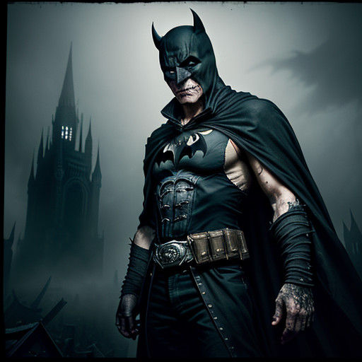 Gothic Batman Stumbles Forward in Haunting Gotham City Scene