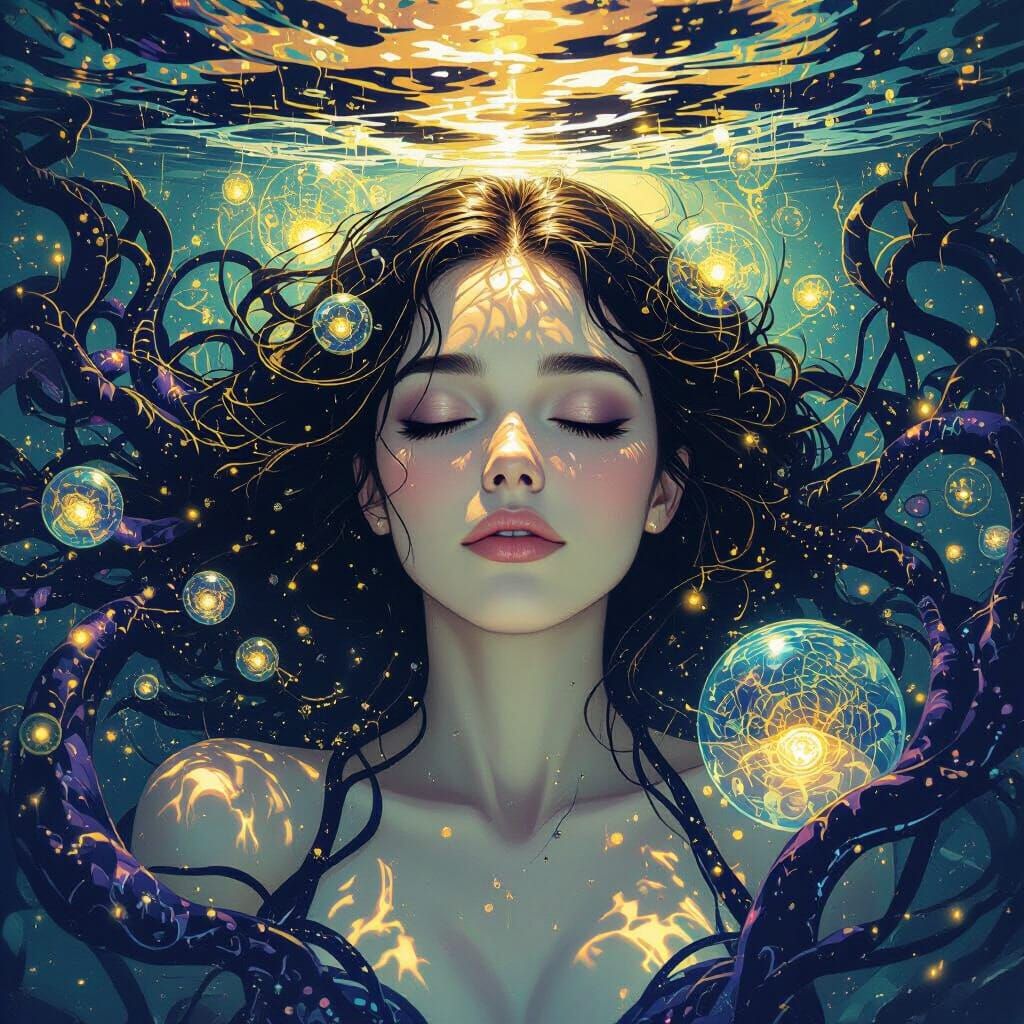 Underwater INTJ in Dark Fantasy Style