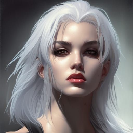 Black Cat Portrait in Art Nouveau Style